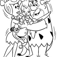 Desenho de Família Flintstones para colorir