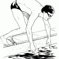 Desenho de Atleta de natação para colorir