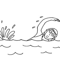 Desenho de Mulher nadadora para colorir