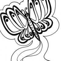 Desenho de Voo da borboleta para colorir