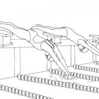 Desenho de Natação nas Olimpíadas para colorir