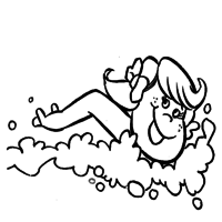 Desenho de Menininha fazendo natação para colorir