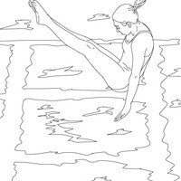 Desenho de Salto na natação para colorir