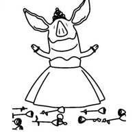 Desenho de Pig Olivia bailarina para colorir