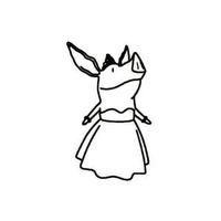 Desenho de Vestido da Pig Olivia para colorir