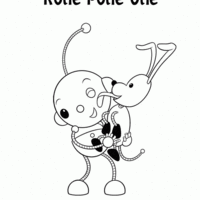 Desenho de Olie brincando com Spot para colorir