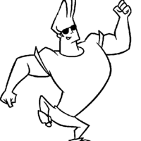 Desenho de Johnny Bravo correndo para colorir
