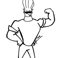 Desenho de Músculos do Johnny Bravo para colorir