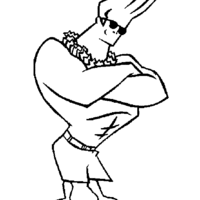 Desenho de Personagem Johnny Bravo para colorir