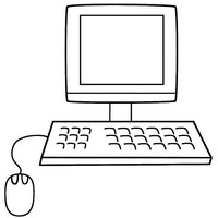 Desenho de Teclado e mouse do computador para colorir