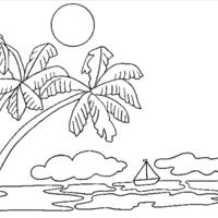 Desenho de Pé de coqueiro para colorir