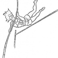 Desenho de Salto com Vara nas olimpíadas para colorir