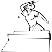 Desenho de Jogadora de ping-pong para colorir