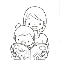 Desenho de Aluno cuidando do livro para colorir