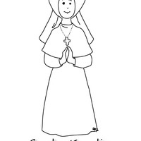 Desenho de Santa Faustina para colorir