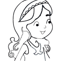 Desenho de Menina com arquinho na cabeça para colorir