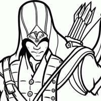 Desenho de Personagem de Assassin’s Creed para colorir