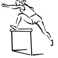 Desenho de Atleta de corrida com obstáculos para colorir
