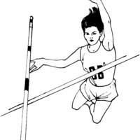 Desenho de Atleta de salto com vara para colorir