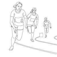 Desenho de Atletas durante corrida para colorir