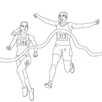 Desenho de Linha de chegada da corrida para colorir