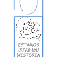 Desenho de Aviso de contação de histórias para colorir