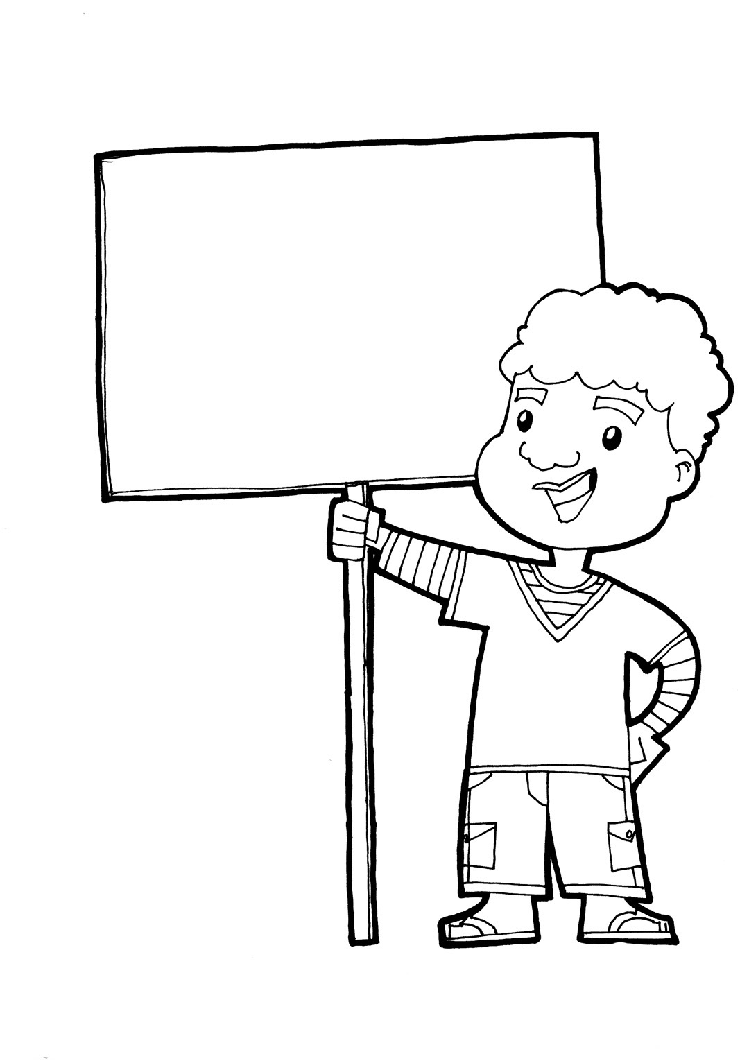 Desenho de Menino pintando quadro para colorir - Tudodesenhos