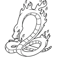 Desenho de Boitatá coisa de fogo para colorir