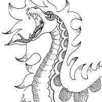 Desenho de Boitatá a cobra de fogo do folclore brasileiro para colorir