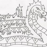 Desenho de Boitatá lenda indígena para colorir