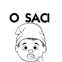 Desenho de Cara do Saci para colorir