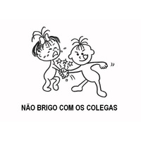 Desenho de briga entre colegas para colorir