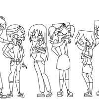 Desenho de Personagens de Drama Total para colorir