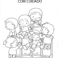 Desenho de Xaveco e Humberto no jogo de botão para colorir - Tudodesenhos