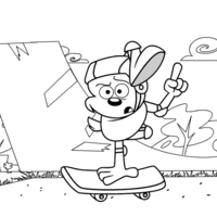 Desenho de Gui no skate para colorir