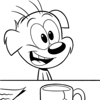 Desenho de Gui tomando chá para colorir
