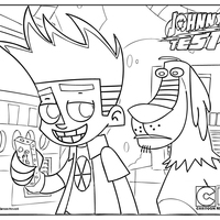 Desenho de Johnny Test e Duk para colorir