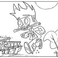 Desenho de Johnny Test correndo para colorir