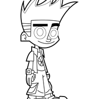 Desenho de Johnny Test esperando para colorir