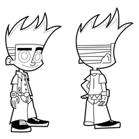 Desenho de Johnny Test frente-e-verso para colorir