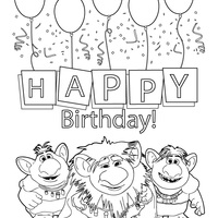 Desenho de Feliz aniversário Trolls para colorir