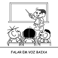 Desenho de Regra de boas maneiras em sala de aula para colorir