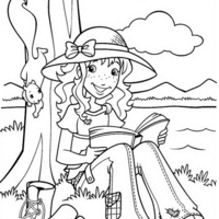 Desenho de Ammor à leitura para colorir