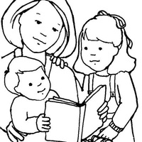 Desenho de Bebê brincando com livro para colorir