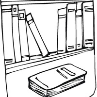 Desenho de Estante de livros para colorir