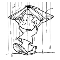 Desenho de Livro guarda-chuva para colorir