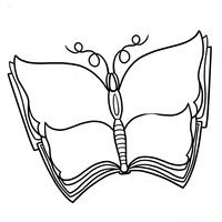 Desenho de Livro borboleta para colorir