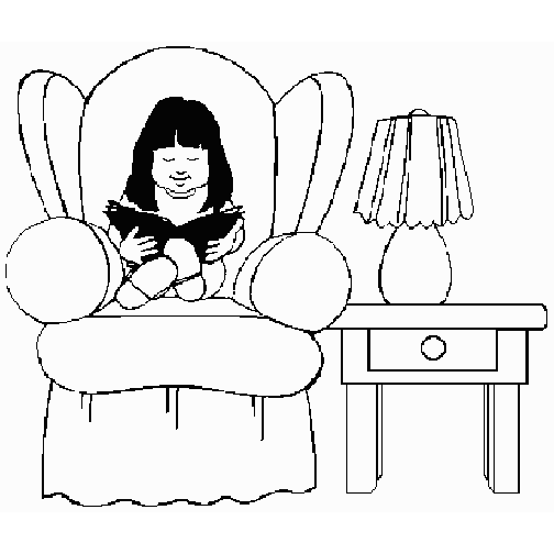 Menina no sofa lendo