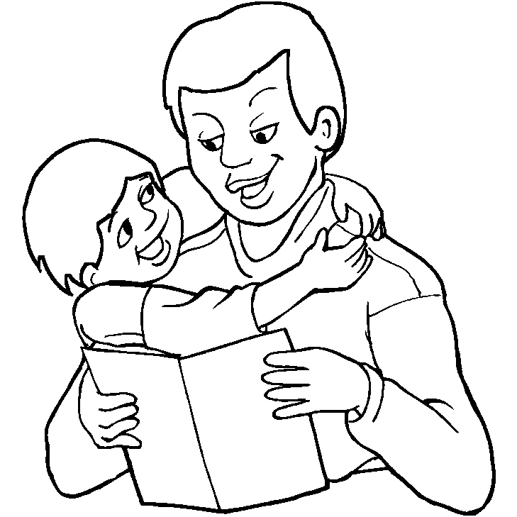 Pai e filho lendo