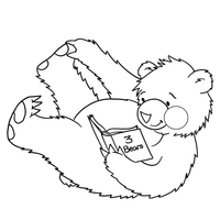 Desenho de Urso e livro para colorir